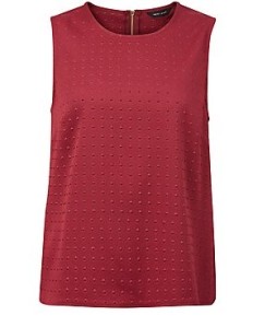 Dark Red Diamond Embossed Shell Top from New Look